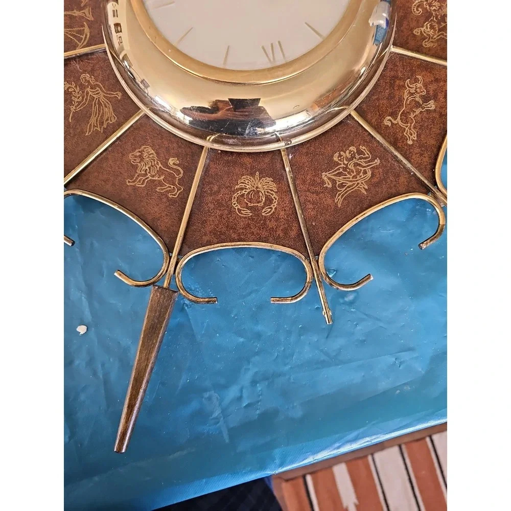 Vintage 50's United #203 Elec Starburst Zodiac Wall Clock Works, Restoration